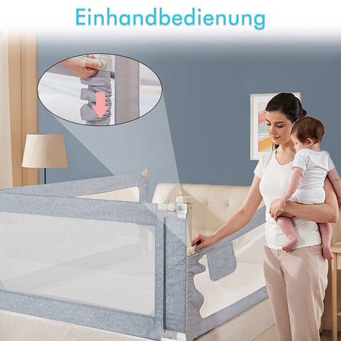 200cm Bed Safety Guard Folding Child Toddler Bed Rail Safety Protection Guard