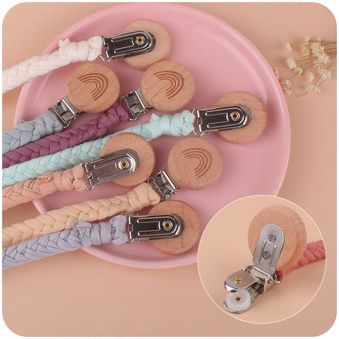 Baby Products Rainbow Beech Wood Pacifier Clip