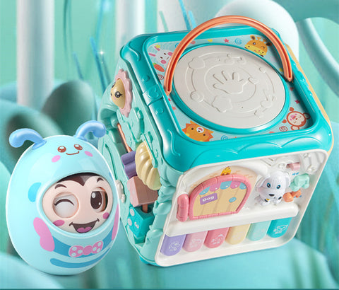 Baby Hand Drum, Children S Pat, Early Education 8 Puzzle Baby Toys 2 Music Hexahedron