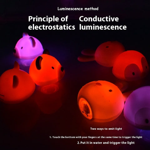 Induction Light-emitting Animal Floating Water Lamp Reticle Fish Catching Water Toys Children Baby Floating Bath Toys